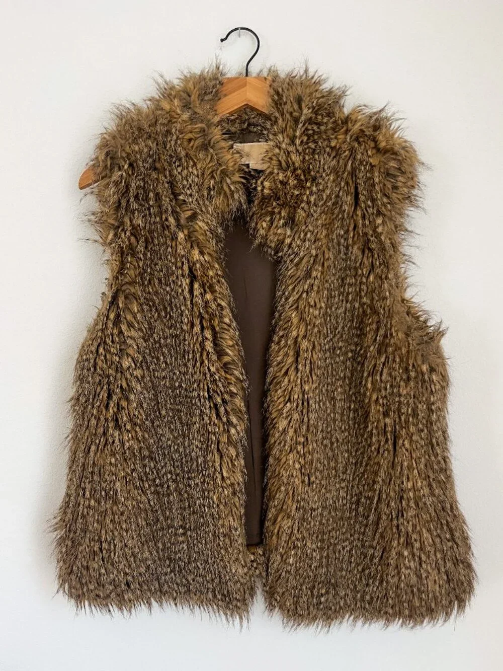 Michael Kors Brown Faux Fur Vest — Size L, EUC